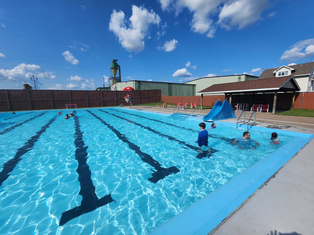 Swimming at the Trempealeau Pool, in Trempealeau, Wisconsin